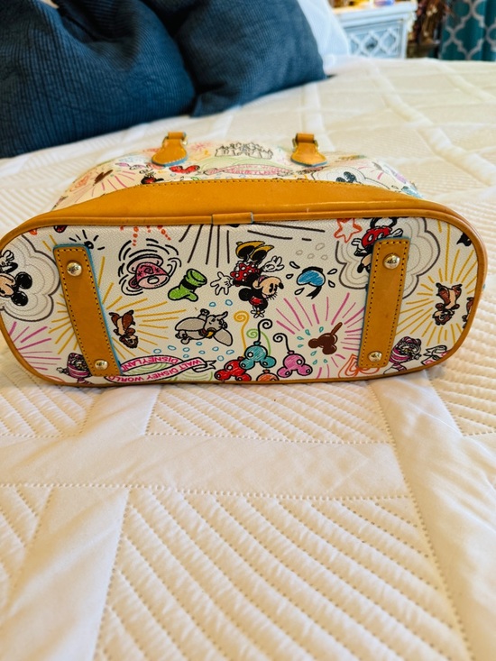 Dooney & Bourke Multicolor Disney Print Satchel with Tan Trim - Picture 4 of 4